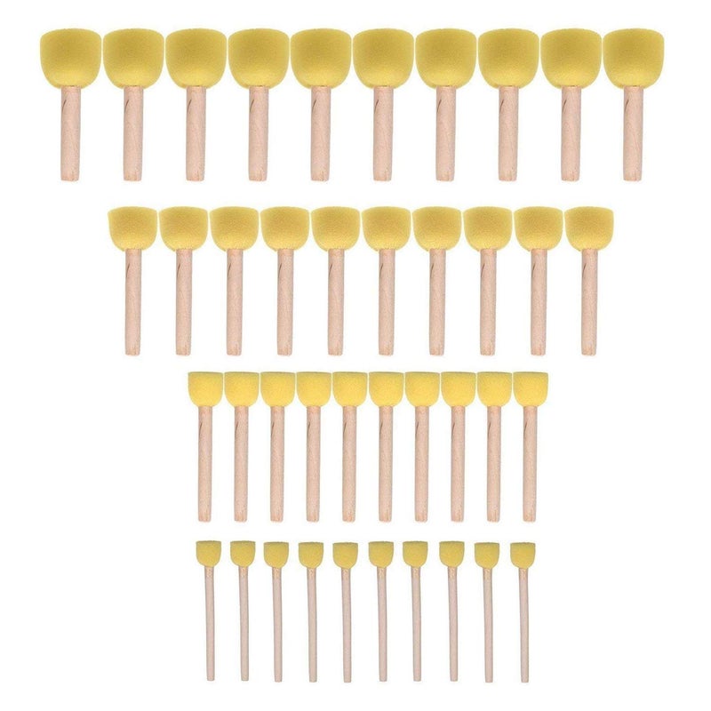 WAFJAMF 40-Pieces Assorted Size Round Sponges Brush Set, Paint Tools for Kids - Image 1